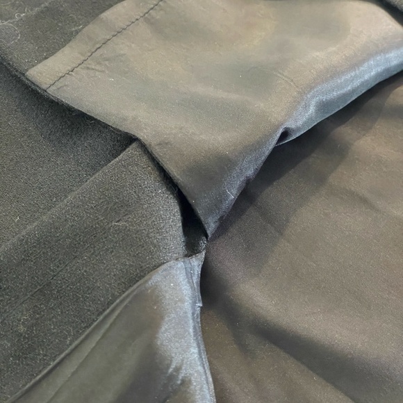 Talbots Vintage Black Wool Sheath Velvet Trim Back Zip V-Neck Size 4 Petite EUC - Picture 6 of 16